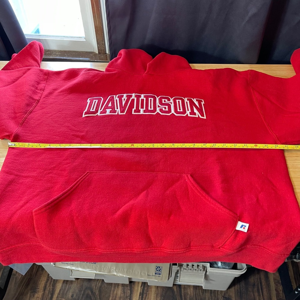 Russell Athletic Davidson College Hoodie Mens XL Red Pullover Sweatshirt Vintage - Picture 7 of 7